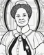 Placeholder: Outline art for coloring pages with Madame C. J. Walker , white background, sketch style, only use black outline, white background, no shadows and well and clear outline