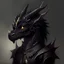Placeholder: Cute black dragon man dark