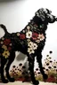 Placeholder: photo realistic dog silhoutte made complely out of real life Hibiscus flowers
