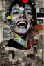 Placeholder: Ultra detailed medium portrait painting of laughing devil's, dark room with little light coming from an open door behind, torn up collage of clippings, broken circuitry background, matrix effects, punk visual art, punk art aesthetic, graffiti art, pop surrealism, collage art, cluttered paint glitches