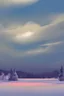 Placeholder: snow, sky with starts, simple paint landscape background