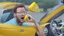 Placeholder: guy in hurricane arguing on phone next to his half lemon half kia sportage