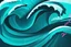 Placeholder: a background of surf waves with black linework, blue teal tones, surf culture, kawaii cute. + vector linework. swirling in bottom right. add pink and magenta graffiti lines over edges