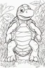 Placeholder: blank colouring book, white blank background, simple picture for toddlers, turtle pet, disney and pixar style