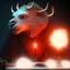 Placeholder: closeup face anthropomorphic bison sorcerer releasing a spell, relaxed, in the style of greg rutkowski cyberpunk red glowing light from inside, trending on artstation, detailed, realistic, hight quality