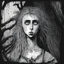 Placeholder: Singer Danish MØ face in the style of arthur rackham and John Kenn Mortensen