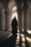 Placeholder: "Create a hyperrealistic 8K rendering of a priest in a black robe looking away into the distance. HDR 8k resolution