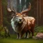 Placeholder: pixar art style of magestic stag in native environment, monotone color, full body, by mobeius, au naturel, hyper detailed, digital art, trending in artstation, cinematic lighting, studio quality, smooth render, unreal engine 5 rendered, octane rendered, art style by klimt and nixeu and ian sprigger and wlop and krenz cushart