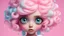 Placeholder: Icecream cotton Candy hair girl with big eyes