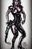 Placeholder: Portrait lady, full body shot, full-color long shot style of the Terminator