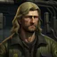 Placeholder: The submarine mechanic Blicke Blocknyckel, a blonde man with a mullet and muttonchops beard realistic grimdark