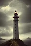 Placeholder: A lighthouse rises from a mountain, Steampunk style, hyperrealistic Photo, dramatisch light