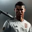 Placeholder: Cristiano Ronaldo in call of duty warzone have ak47 in his hand