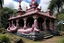 Placeholder: A blackish pink underground dragon palace designed in Hawaiian tiki statues painted by Vincent van Gogh