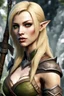 Placeholder: A female bosmer barbarian from Skyrim, blonde