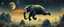 Placeholder: bear ant eater elephant floating in 4 dimensions, goa trance movie poster, stylized art