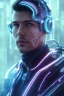 Placeholder: cyberpunk, head, men, portrai, tron