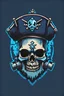 Placeholder: An 8-bit style logo of a skull wearing a pirate hat with Trident ans a blue glow.