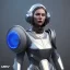 Placeholder: woman, british, blue, heavily made up face, round helmet, decorative feathers, retro futuristic, latex coat, soft color, highly detailed, art stations, concept art, smooth, unreal engine 5, god rays, ray tracing, RTX, lumen lighting, ultra detail, volumetric lighting, 3d, finely drawn, high definition, high resolution.