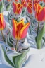 Placeholder: tulips in snow; fractal dynamic cubism; optical art