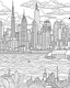 Placeholder: New York City view in the sea coloring page, full body (((((white background))))), only use an outline., real style, line art, white color, clean line art, white background, Sketch style.