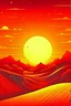 Placeholder: atardecer paisaje naranja sol dibujado con el mismo estilo que en la noche estrellada