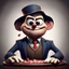 Placeholder: poker player, stylized, pixar