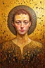 Placeholder: infinite fractals of self; in the style of Gustav Klimt; dazzling; golden hour; golden ratio