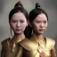 Placeholder: Thailand girl cute neck head portrait, warrior costume, village, meditation, 8k quality