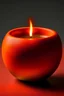 Placeholder: candle in stone pot.colors of candle and pot: brown, beige, orange. Minimalistic