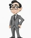 Placeholder: Gustavo Petro clip art cuerpo completo traje gris no corbata obra de arte caricatura detallado 4k