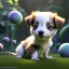 Placeholder: pixar style, volumetric garden environment and background, realistic painting of a cute midget australian puppy laying on the ground, looking excited, detailed digital painting, extreme dense and fine fur, anime, ornate, colour-washed colors, elegant, small minutiae, tiny features, particulars, centered, smooth, sharp focus, renderman gofur render, 8k, uhd, detailed eyes, realistic shaded volumetric lighting, sunlight caustics, backlight, centered camera view