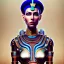 Placeholder: Nefertiti cyberpunk, full body, robocop, Egypt background