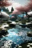 Placeholder: Generate an AI art piece that fuses the tranquility of a traditional Japanese garden with a sci-fi twist. Imagine a cybernetic koi pond surrounded by holographic cherry blossom trees, where ancient serenity harmonizes with futuristic technology.