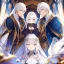 Placeholder: Twins, boy and girl, white hair, silver eyes, royal