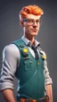 Placeholder: Produce a portrait of the engineer Lars, the visionary leader behind Solglans' transformation. Render Lars as a confident and determined individual, with a spark of innovation in his eyes. Show him wearing a sleek, modern engineer's outfit, perhaps with a tool belt slung over his shoulder, symbolizing his hands-on approach to problem-solving. Capture his passion for sustainability and technological advancement, while also conveying his warmth and empathy towards his fellow citizens. Let his expr