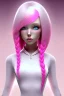 Placeholder: pink hair, white clothes