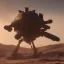 Placeholder: Armored Core machine robot fight another Armored Core fly in the sky in the desert with beside the ocean where you can see the space in the sky with twilight on the horizon, 4k resolution