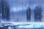 Placeholder: cyberpunk buildings near the frozen lake, winter, tendency to science fiction, realistic vision, impressionism painting