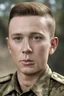 Placeholder: facial portrait - Band of Brothers, 20-year-old Scott Grimes as Technical Sergeant Donald Malarkey, WWII camouflage battle dress uniform, Professional quality full color photography by Ansel Adams - 4k UHD, Ultra-realistic, Hyper realistic, Photorealistic, Realistic, absolute Reality