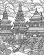 Placeholder: coloring pages for kids, Thai line art , 3D paper art, illustration cartoon style, thick lines, low detail, black and white, no shading, --ar 85:110