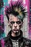 Placeholder: Ultra detailed medium portrait painting of anxiety torn up punk poster, broken circuitry background, matrix effects, punk visual art, punk art aesthetic, graffiti art, pop surrealism, collage art, cluttered paint glitches