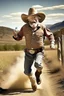 Placeholder: drunk old cowboy run