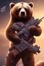 Placeholder: diver like a bear,with the gun,hi quality detail,hi quality textures,cinematic,realistic,aggressive,cosmic