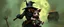 Placeholder: bad ninja witch wolf carrying a lovely scared wtf are you up to, pig girl with dress under his arms, big cauldron in the background in the style of fallout 4
