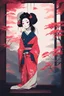 Placeholder: Geisha, lofi, studio ghibli style, high contrast