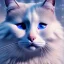 Placeholder: white cat, natural pigment, extremely sharp detail, finely tuned detail, ultra high definition, 8 k, unreal engine 5, ultra sharp focus, winter ambiance