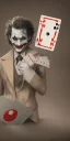 Placeholder: Joker playing with cards dark background