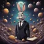 Placeholder: dark colours bugs bunny being a composer and is surrounded by swarm wasp swine pigpen pigsty on an diffrent planet cosmos lovecraft