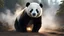 Placeholder: masterpiece,best quality,(photorealistic:1.4) 1panda, wabstyle,glowing,two-tone hair,(fog,:1.2) (mist:1.2),smoke, cowboy shot, cinematic angle,fisheye,motion blur,